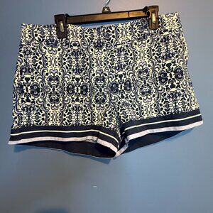 Loft Blue Patterned Shorts in size 14